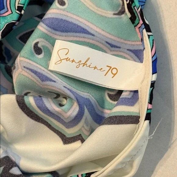 Sunshine 79 Women's Mellow Medallion Blue/Teal/White Swimsuit Coverup Size Small - Picture 12 of 12